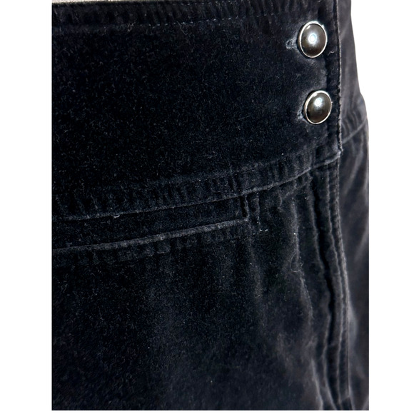 Express Vintage Black Velvet Button Front A Line Mini Skirt Size 6 90s - Picture 2 of 6